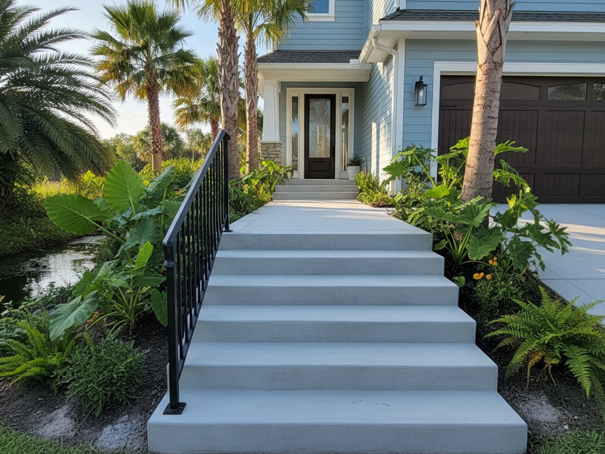 Concrete Steps & Porches completed by Summit Concrete Inc in Blanchard, LA