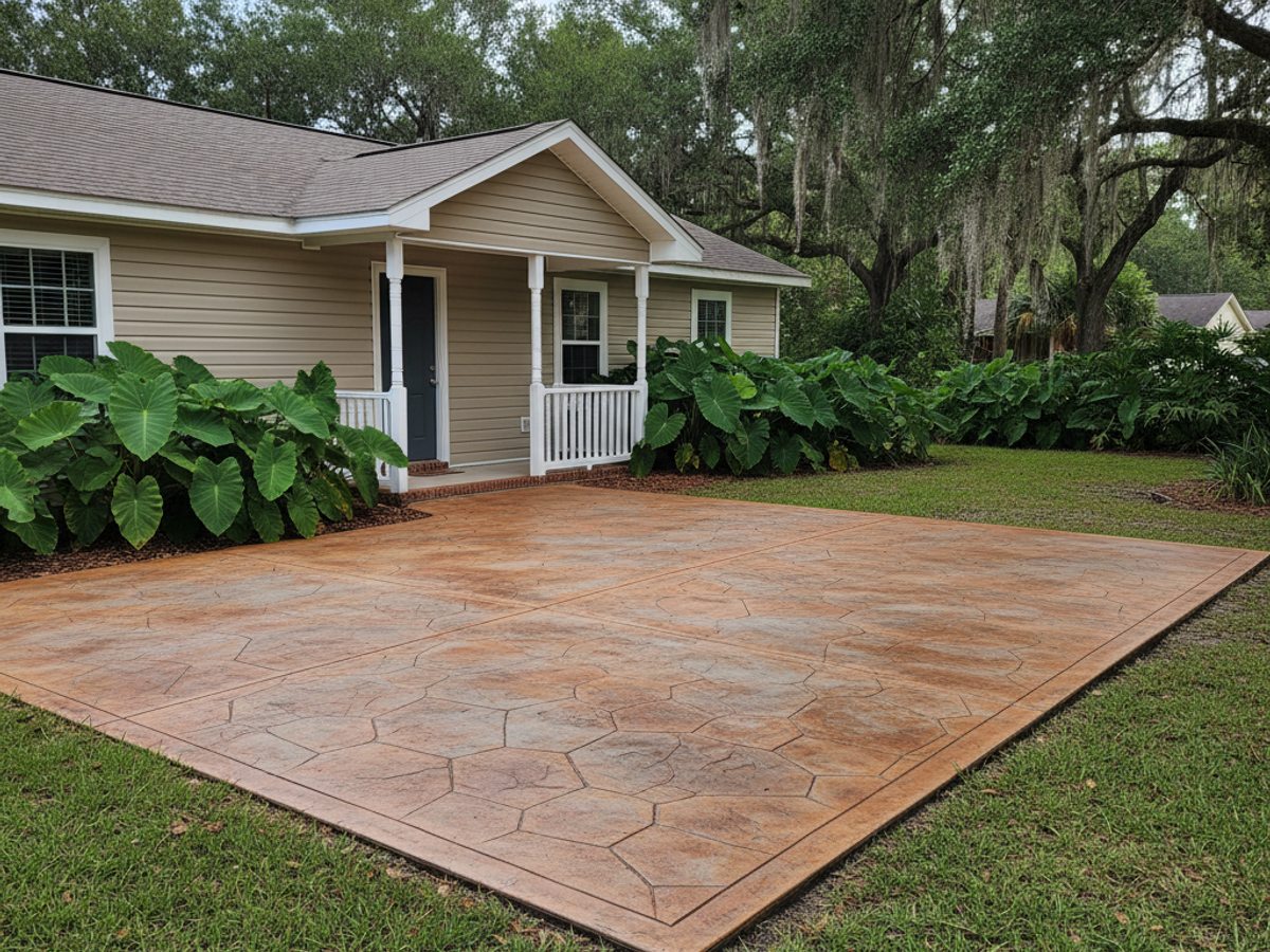 Exposed Aggregate Concrete completed by Summit Concrete Inc in Greenwood, LA